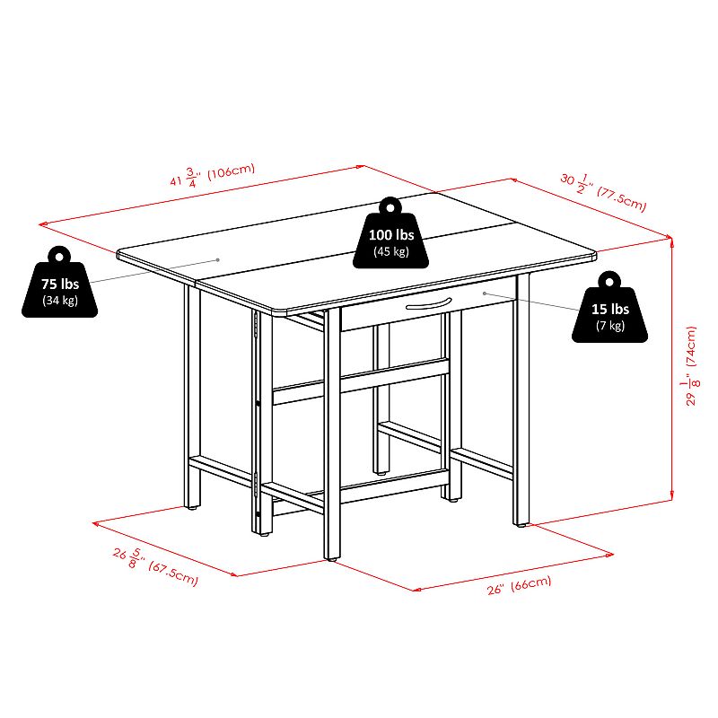 Winsome Taylor Drop-Leaf Table and Chairs 3-piece Set