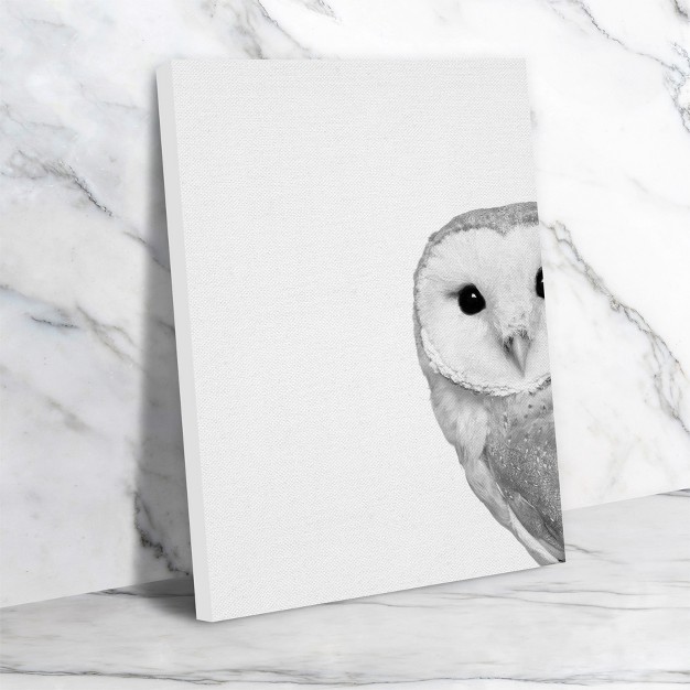 Americanflat Animal Minimalist Barn Owl By Nuada Wrapped Canvas