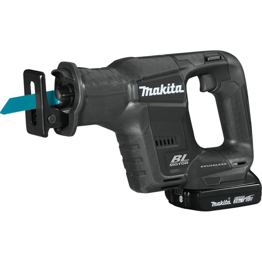 Makita 18V LXT Sub-Compact Lithium-Ion Brushless Cordless Recipro Saw Kit (2.0 Ah) XRJ07R1B