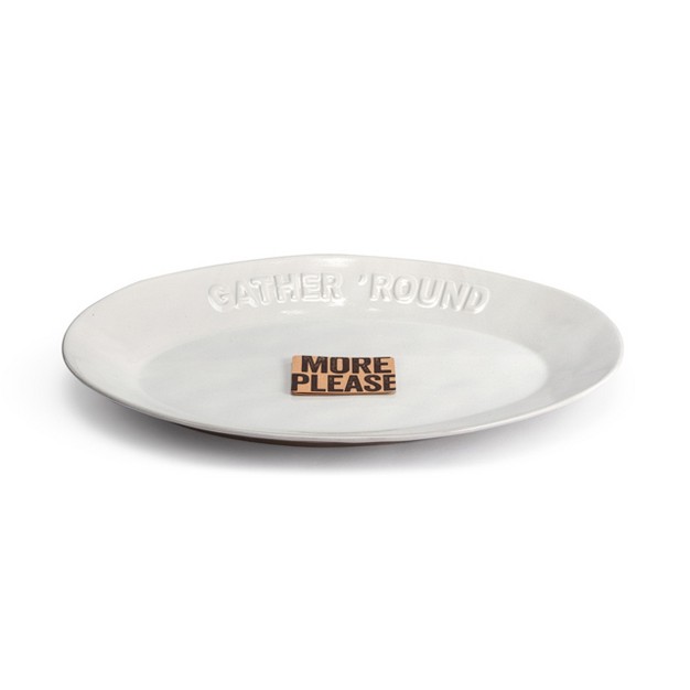 Demdaco White Gather x27 round Platter