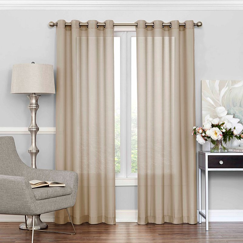 eclipse Liberty Uv Light-Filtering Sheer 1-Panel Window Curtain