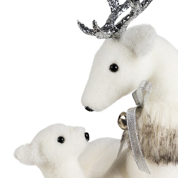 Laying Reindeer Mom and Calf Christmas Figurine