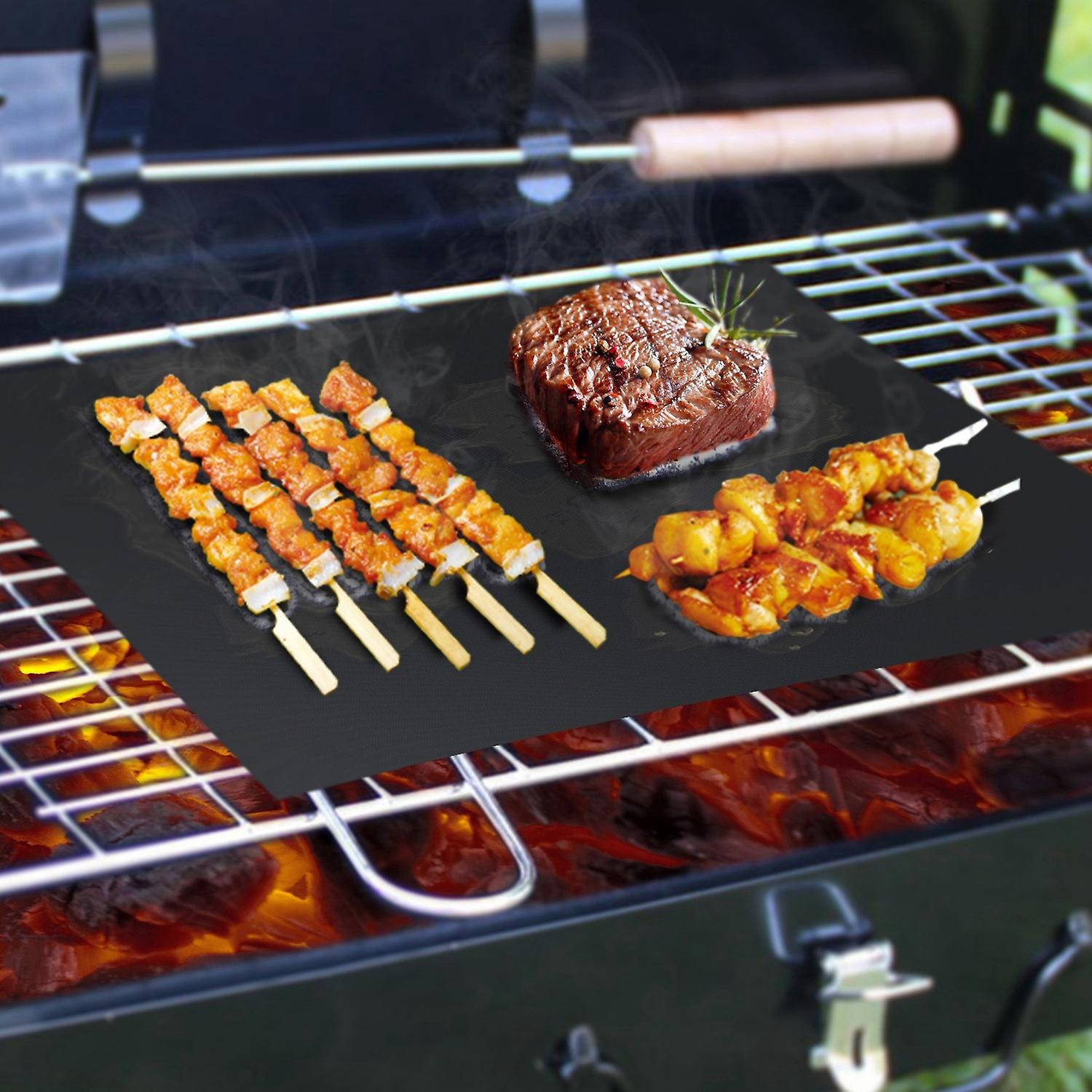 4pcs Bbq Grill Mat Non-stick Mat Baking Mat Reusable Reversible Washable Fda-approved For Gas Charcoal