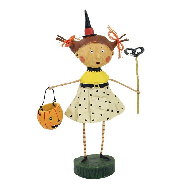 Lori Mitchell Flirty Gertie One Figurine 7 0 Inches Halloween Cat Mask 80671 Polyresin Yellow