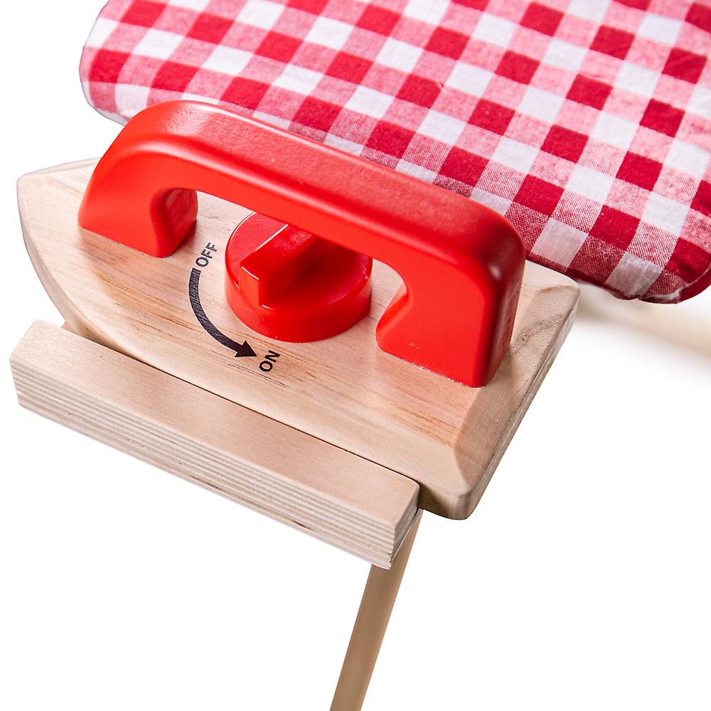 Bigjigs Toys Wooden Ironing Board and Iron Pretend Play Set Chores Kid's