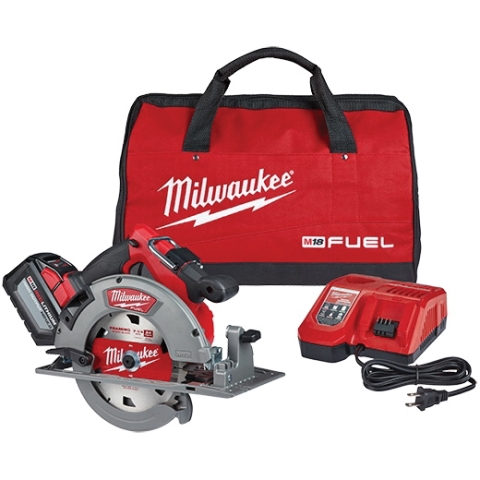 Milwaukee 2732-21HD Circular Saw Kit， Battery Included， 18 V， 12 Ah， 7-1/4 in Dia Blade， 50 deg Bevel