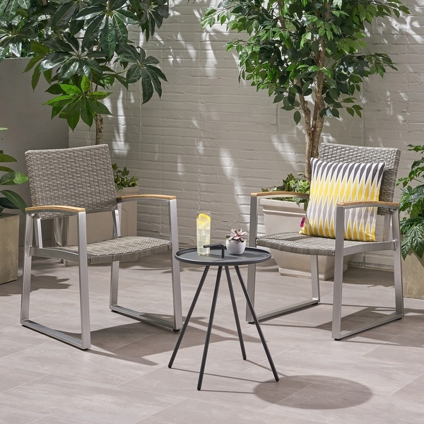 Glasgow Outdoor 2seat Aluminum / Wicker Chat Set by Christopher Knight Home