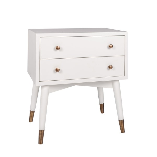 East at Main 2 Drawer Side Table with Gold Accents