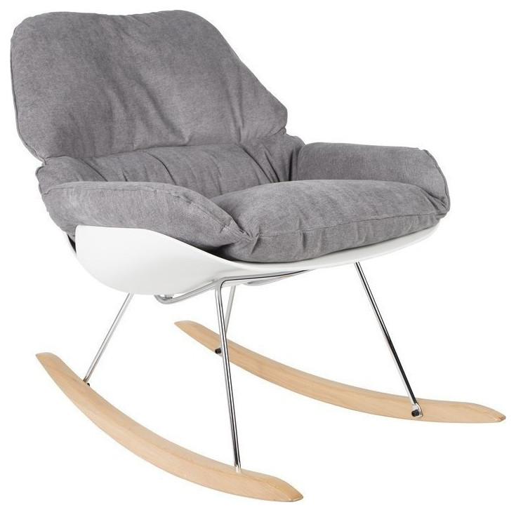 Gray Upholstered Rocking Chair  DF Rocky   Contemporary   Rocking Chairs   by Luxury Furnitures  Houzz