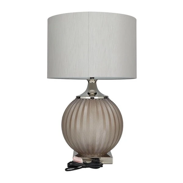 Grey Transitional Table Lamp - 17 x 17 x 27 Round