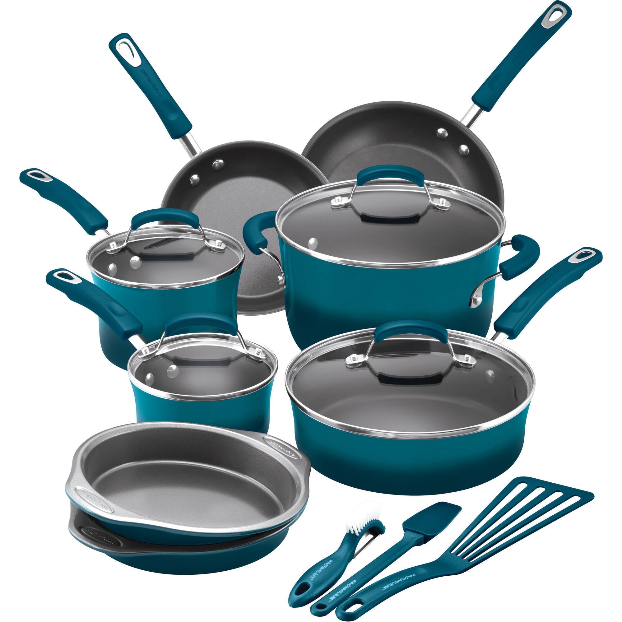 15-Piece Nonstick Pots and Pans Set/Cookware Set， Marine Blue