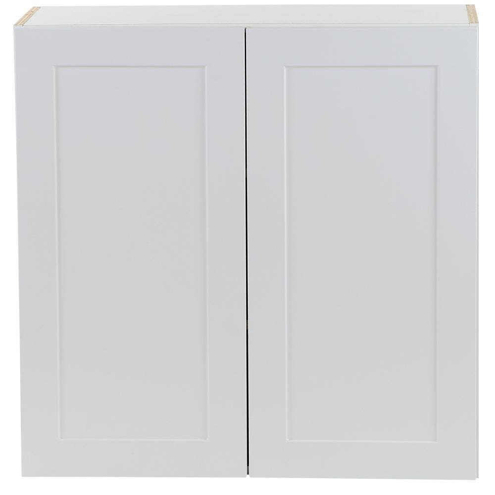 Hampton Bay Cambridge White Shaker Assembled Wall Kitchen Cabinet with Soft Close Door (30 in. W x 12.5 in. D x 30 in. H) CM3030W-WH