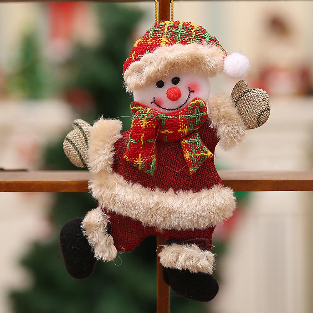 Christmas Tree Decorative Hanging Ornaments， 4 Pack Cute Santa Claus Snowman Elk Bear Plush Toy Christmas Tree Ornaments 2022， Christmas Tree Hanging