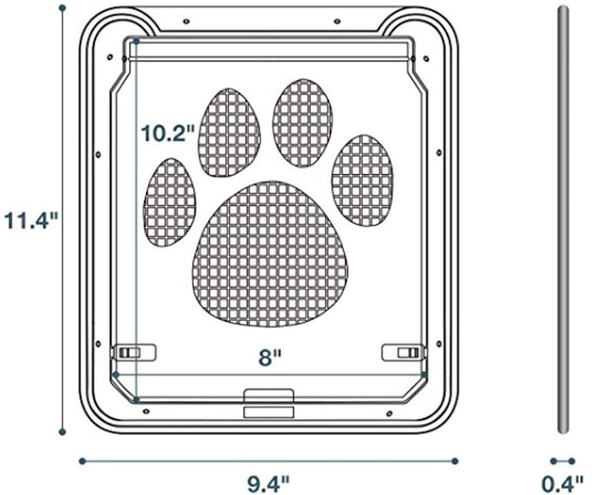 Ownpets Pet Lockable Flap Screen Doors， Magnetic Locking Sliding Square Plastic Dog Cat Small Gate