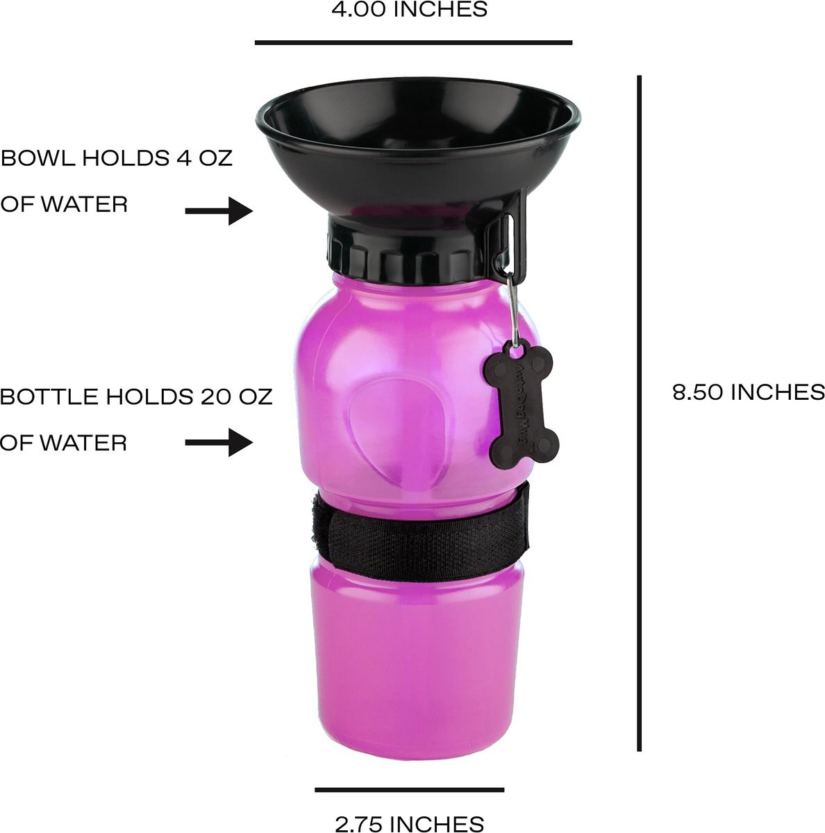 Highwave AutoDogMug Portable Dog Water Bottle and Bowl， 20-oz bottle