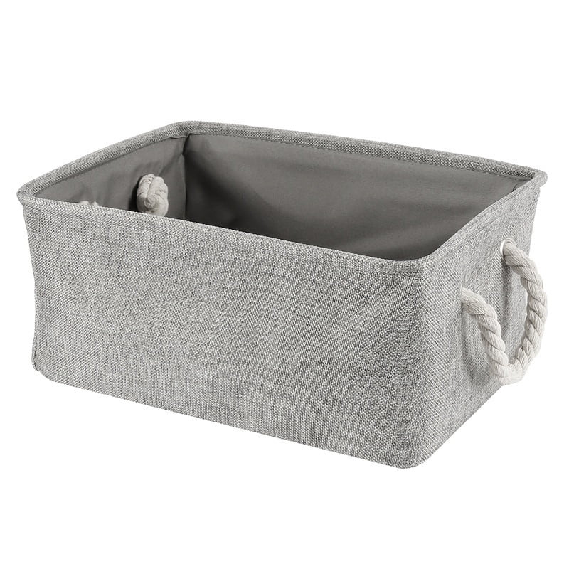 HOTBEST 3 Size S/M/L Storage Bin Basket Box Linen Fabric Organizer Drawer Container Household Storage Boxes with Carrying Handles for Toy,Books,Clothes