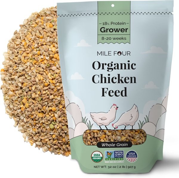 Mile Four 18% Organic Whole Grain Grower Chicken and Duck Feed