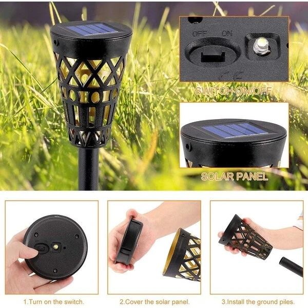 6 Pack Solar Pathway Lights Outdoor Solar Garden Lights for Patio