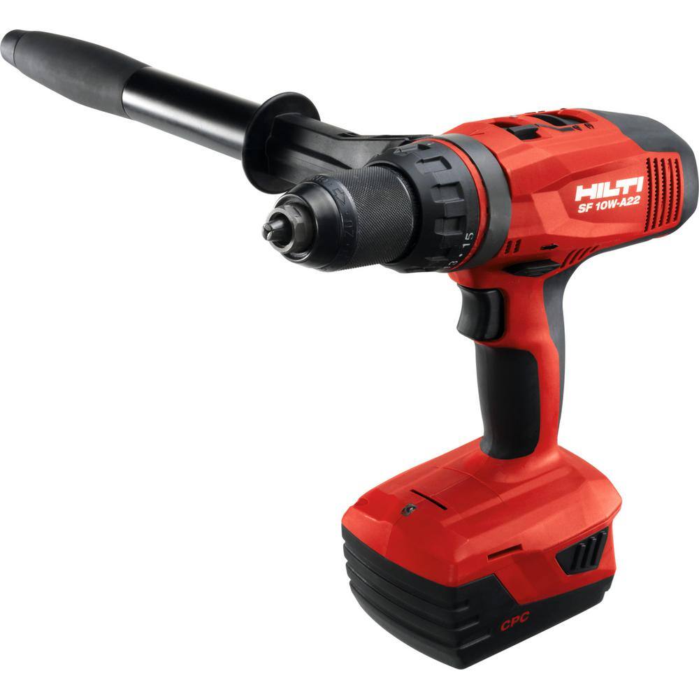 Hilti 22-Volt Lithium-Ion SF 10W-A Cordless 12 in. Drill Driver Kit with (2) 8.0 ah Batteries Charger and Bag 3628987