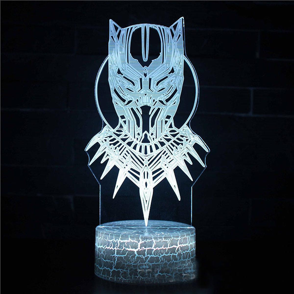 Black Panther Illusion Lamp 3d Night Light With 16 Color Change Remote Control，room Dcor