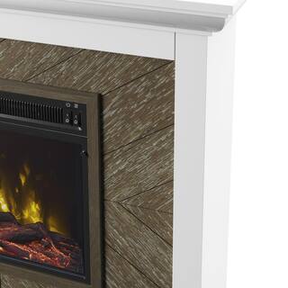 Twin Star Home 42 in. Wall Mantel Freestanding Electric Fireplace in White 18WM631-TPT01S