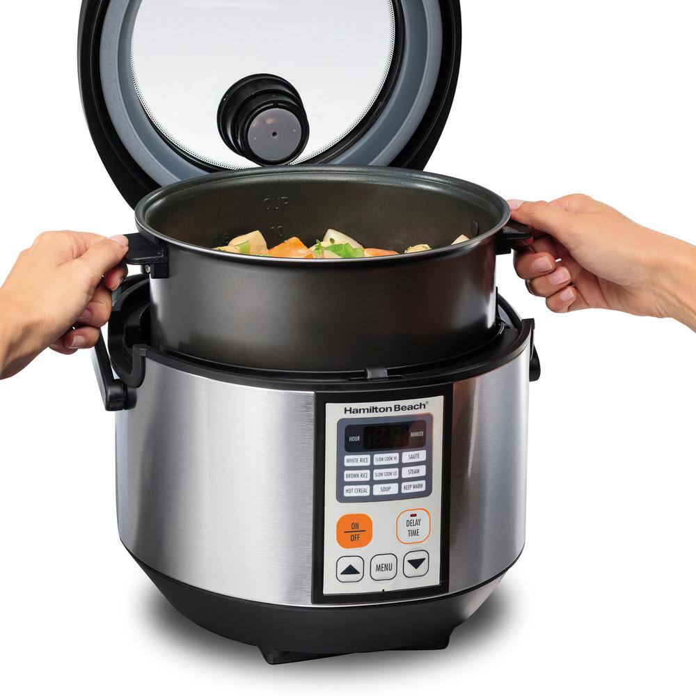 Hamilton Beach 4.5 Qt. Stainless Steel Digital Multi Slow Cooker 37523