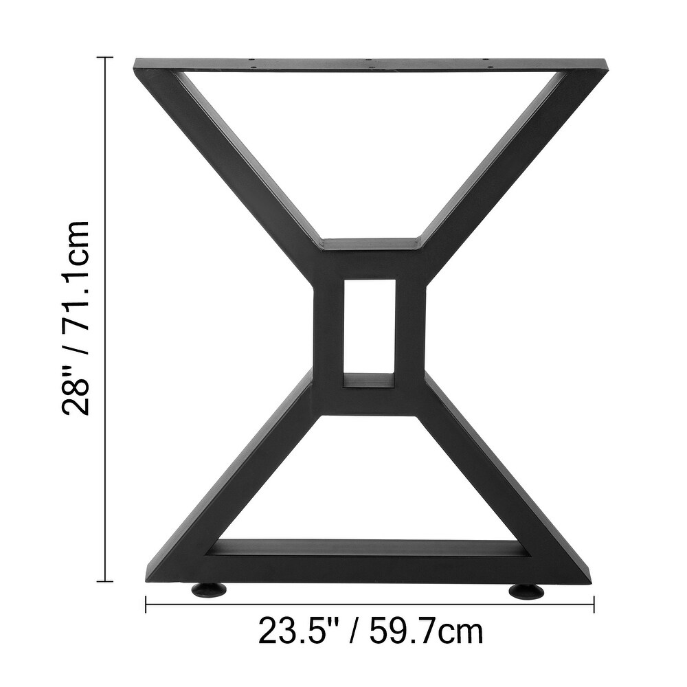 VEVOR 28inch Metal 2PCs Hollow X Shaped Table Legs 440Lbs Load Anti Rust Iron with Baking Varnish for Dining Table