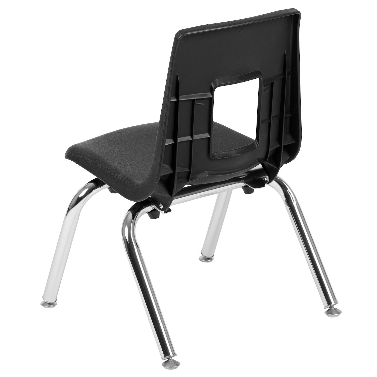 Emma and Oliver Black Student Stack School Chair - 12-inch