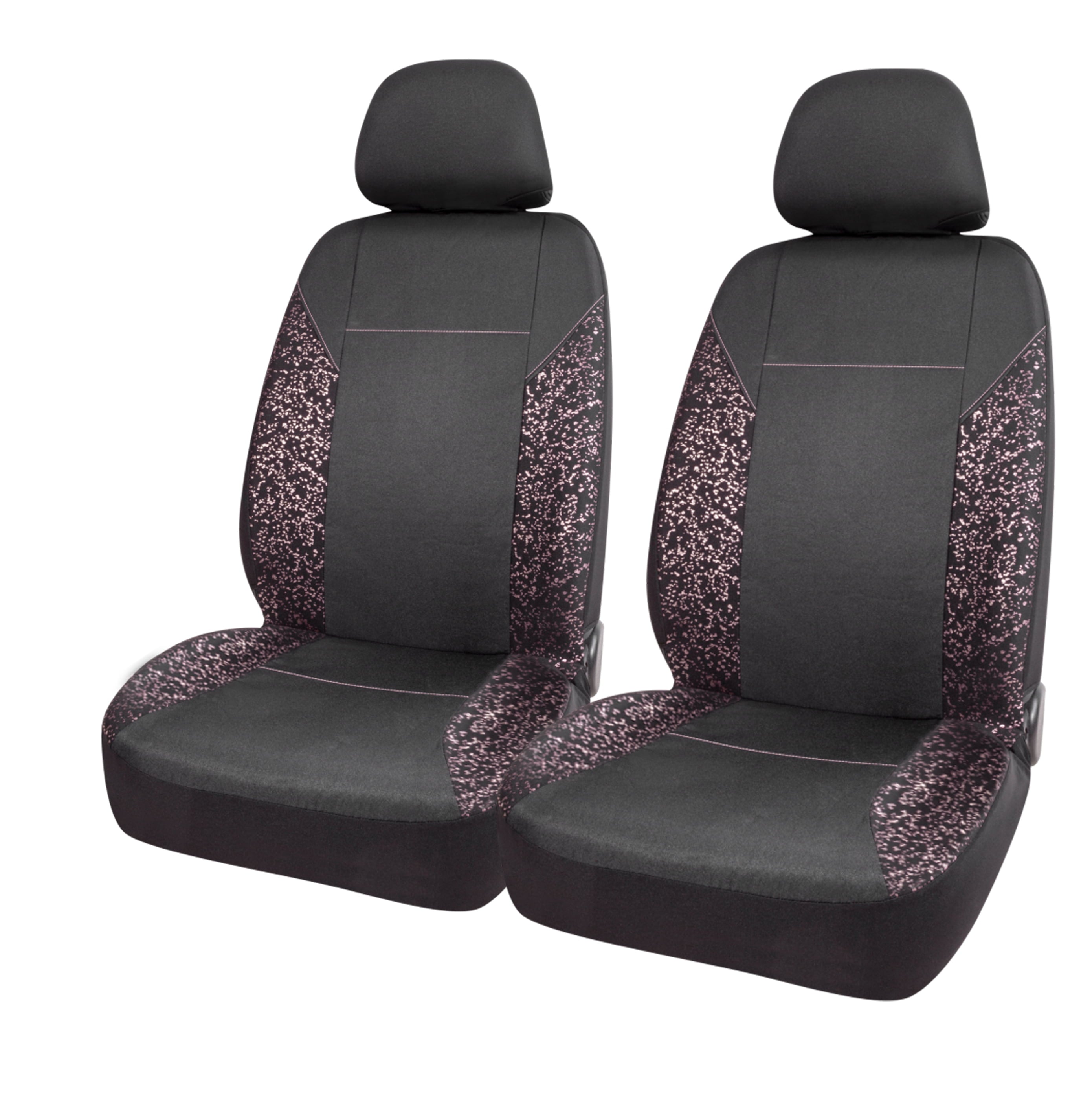 Auto Drive 5 Piece Pink Splatter Seat Cover Kit Polyester Black - Universal Fit， 1903SC91