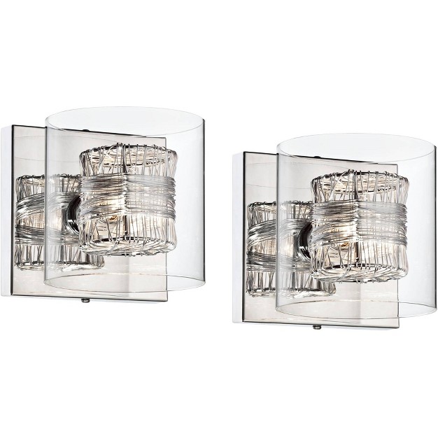 High Chrome Wall Sconce Set Of 2