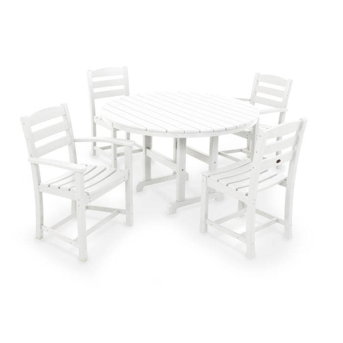 Polywood La Casa Café 5-Piece Round Farmhouse Dining Set PWS171-1