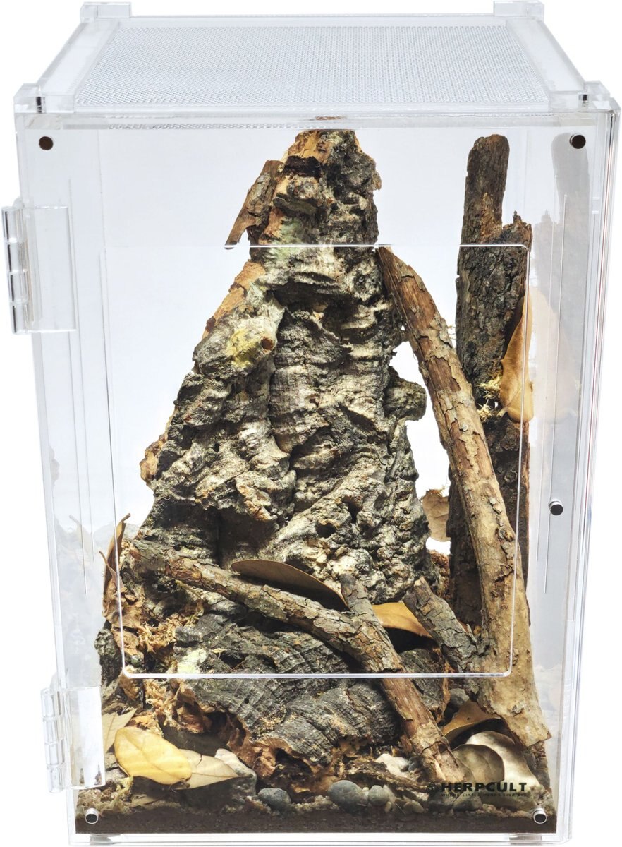 HerpCult Acrylic Front-Opening Reptile Enclosure， 3.3-gal