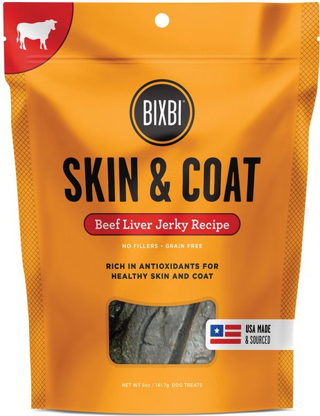 BIXBI Skin and Coat Beef Liver Jerky Dog Treats