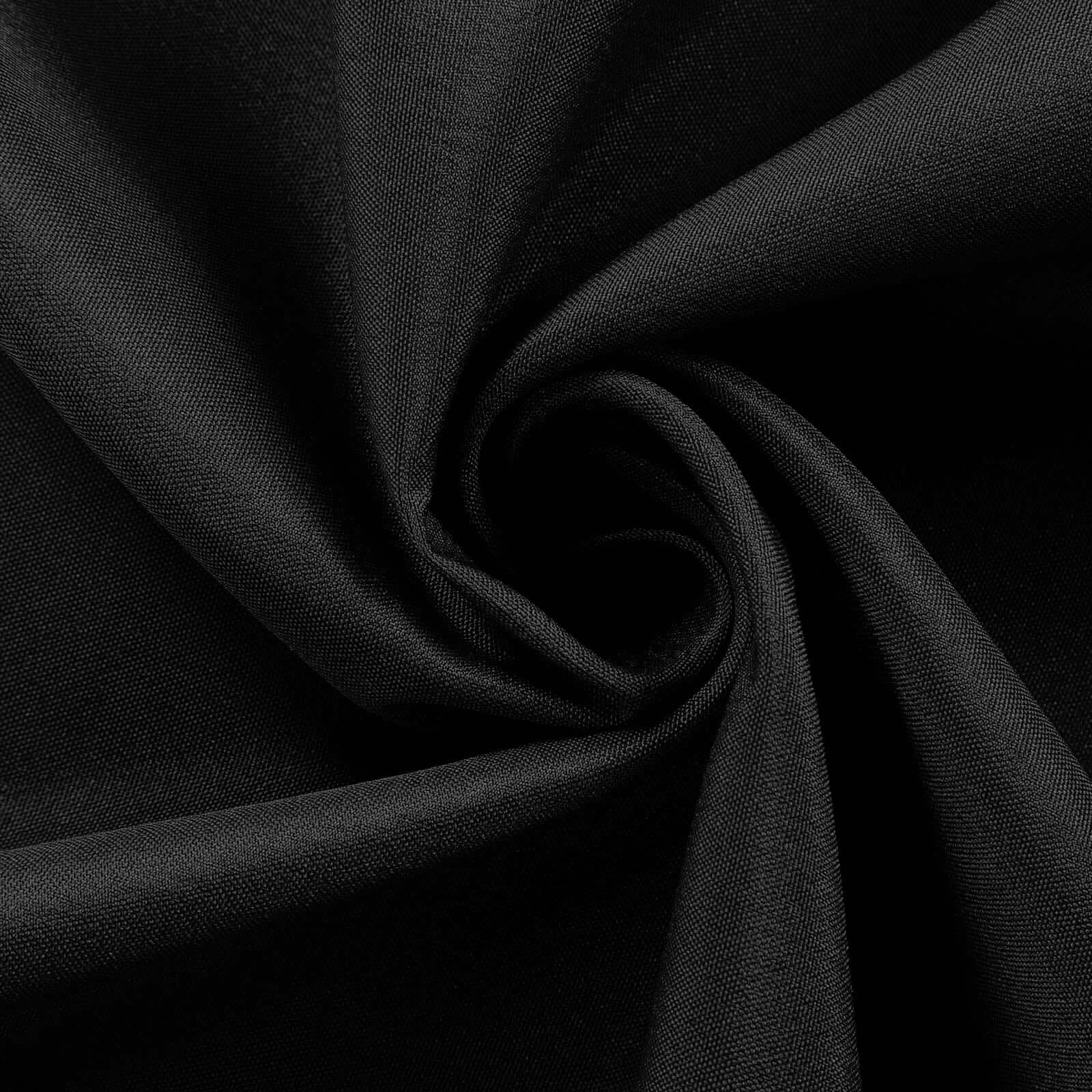 Black Seamless Polyester Round Tablecloth 120