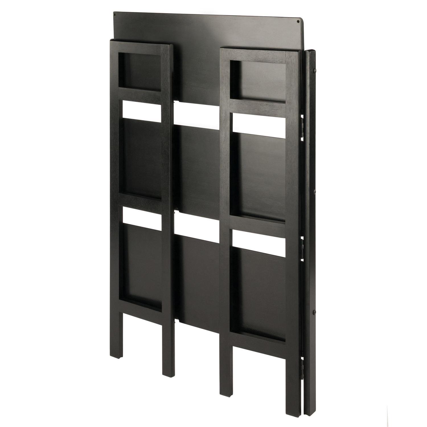 Winsome Wood Terry 3Tier Foldable Shelf Stackable Black Finish  Crowdfused