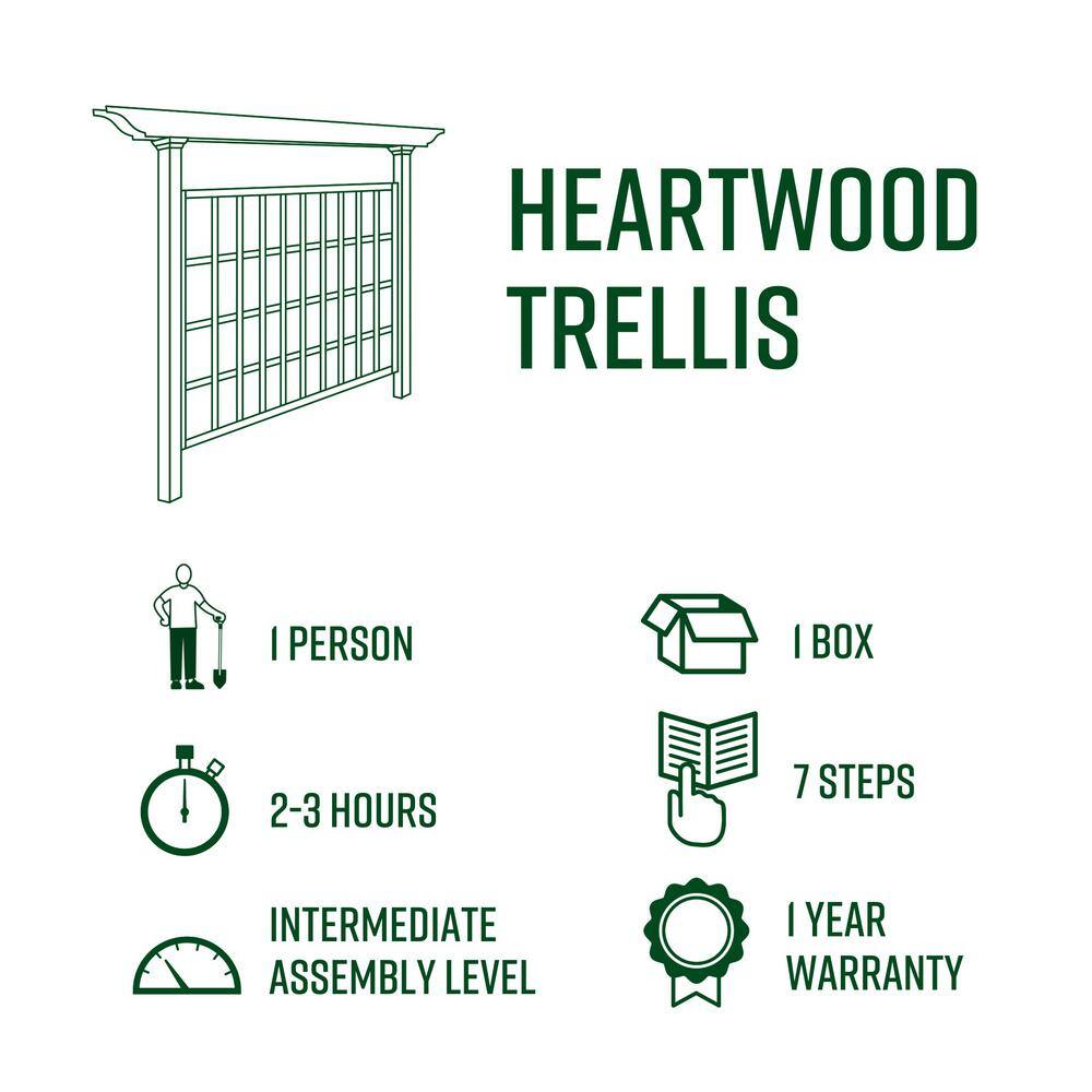 VITA 61L x 82H Heartwood Cedar Trellis Golden Brown VA68899 VA68899