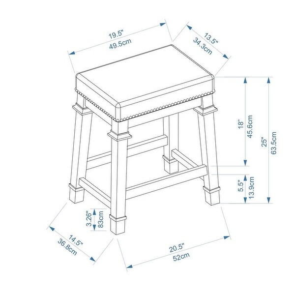 Mayfair Black and White Tweed Backless Counter Stool