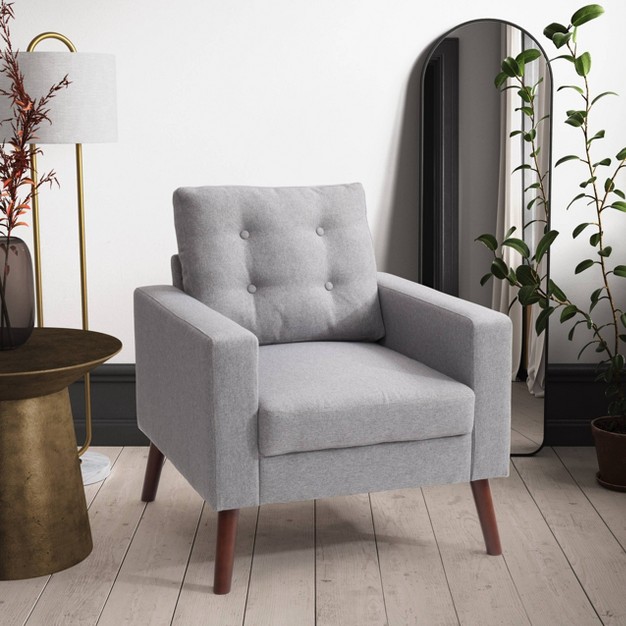 Elwood Tufted Accent Chair Gray Corliving