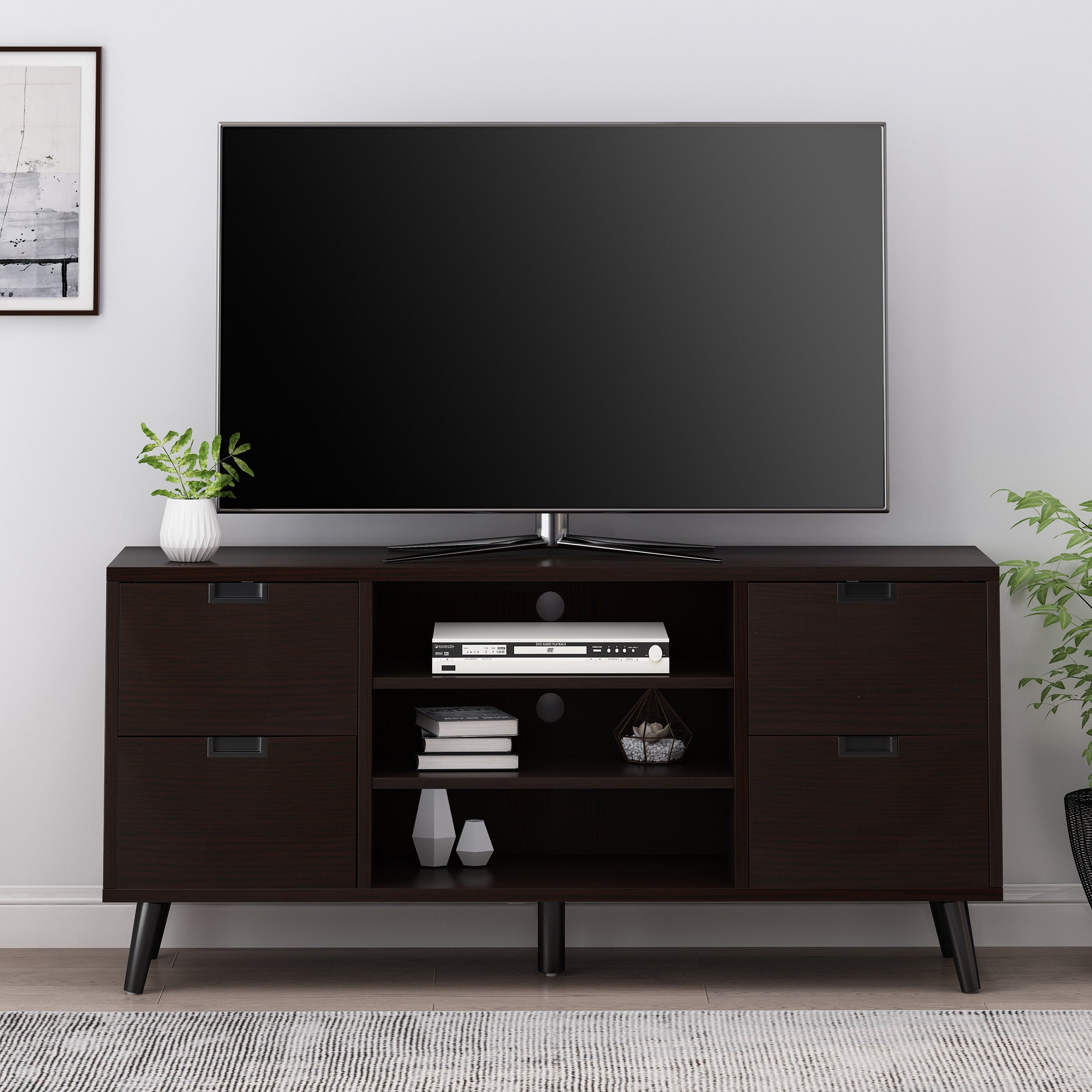 Brinson Mid-Century Modern TV Stand with Storage