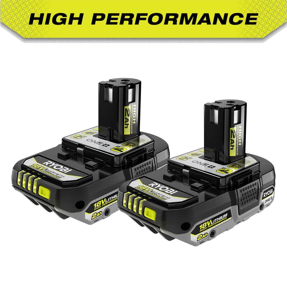 RYOBI ONE+ 18V HIGH PERFORMANCE Lithium-Ion 2.0 Ah Compact Battery (2-Pack) PBP2003