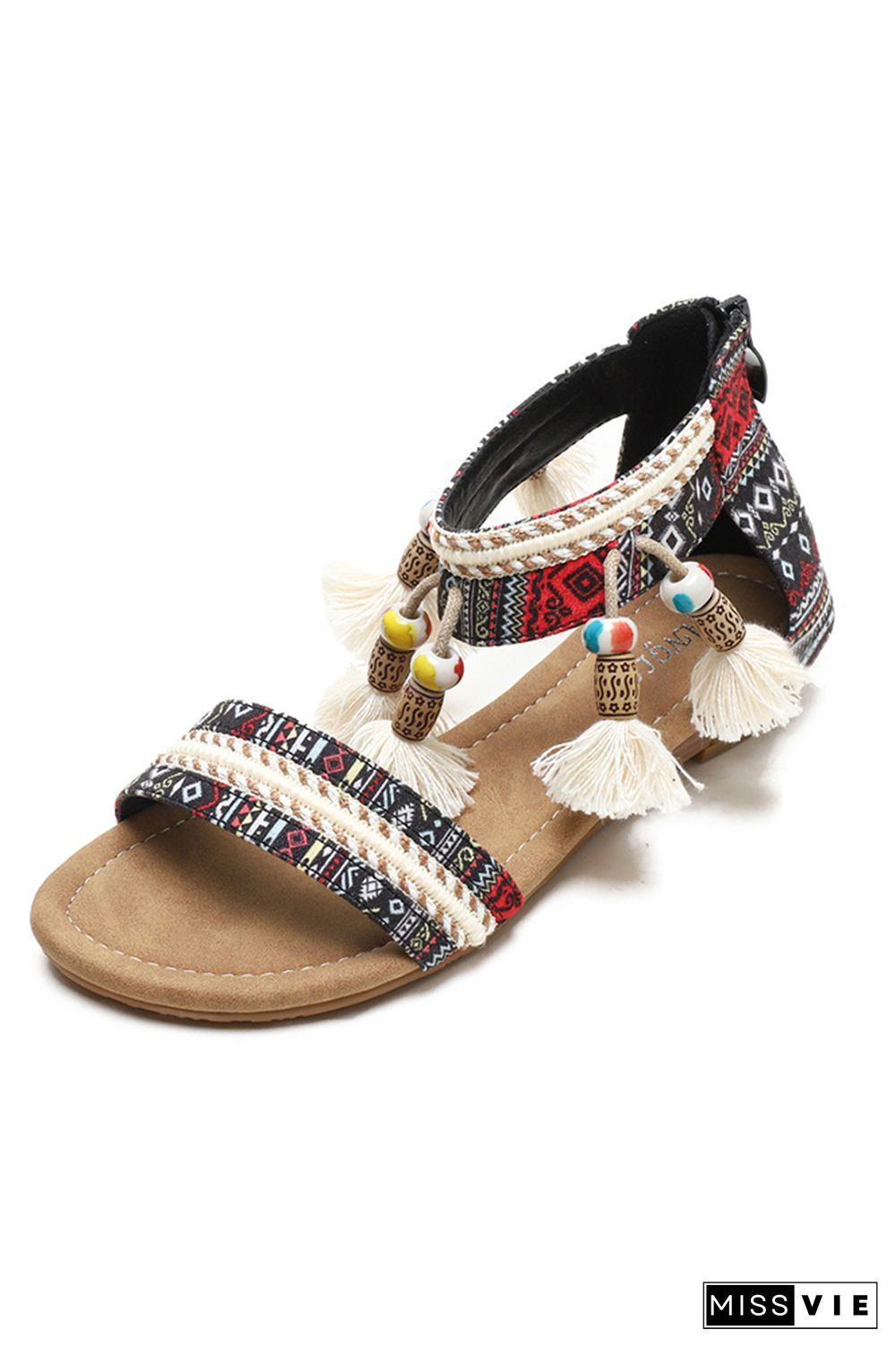 Beach Shoes Boho Tassel Flat Sandals Wholesale