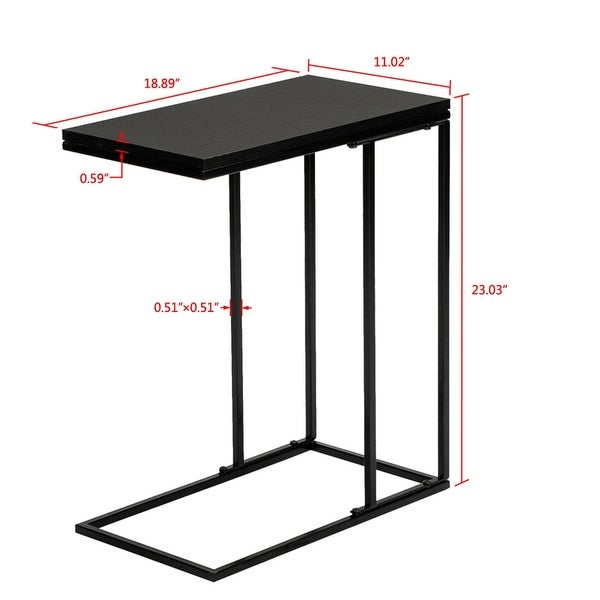 Black Side Table Tray Stand Rack