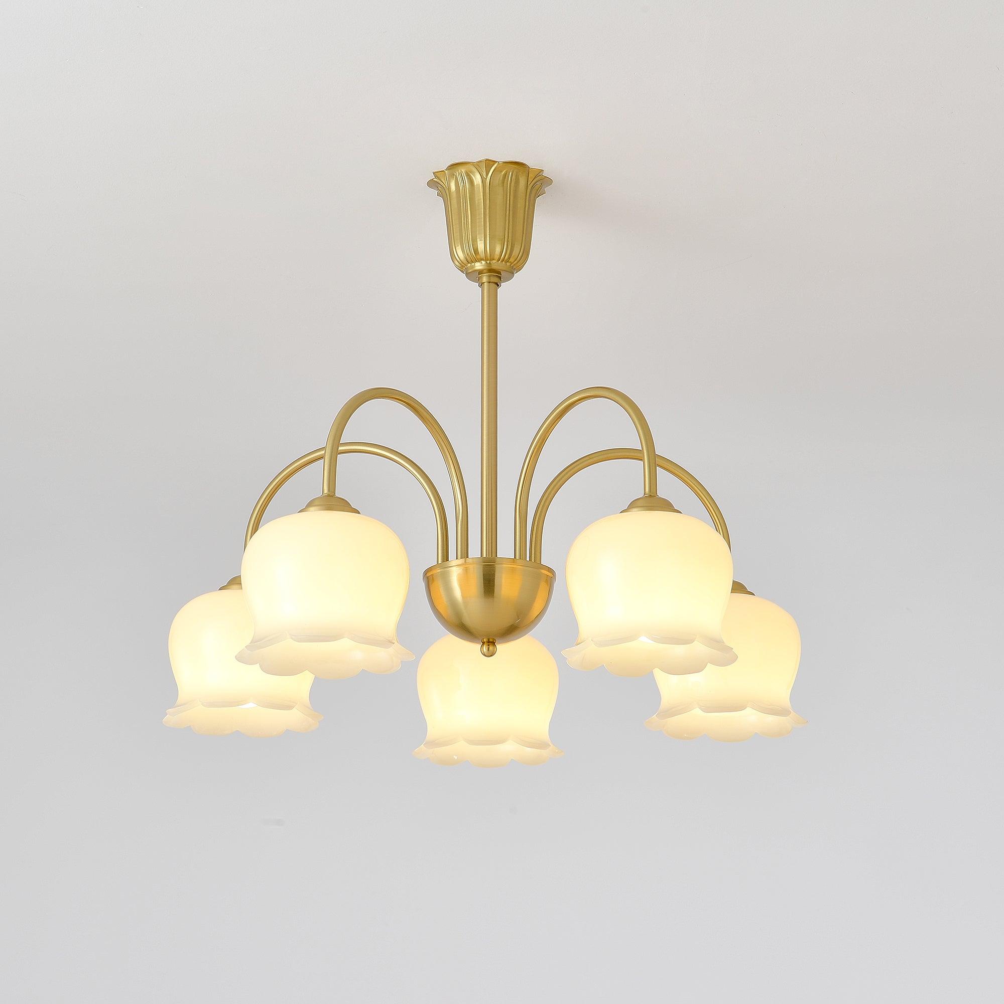 Orchids Brass Chandelier