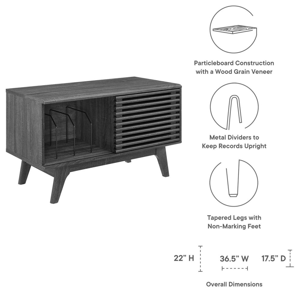 Render Vinyl Record Display Stand   Midcentury   Media Cabinets   by Modway  Houzz