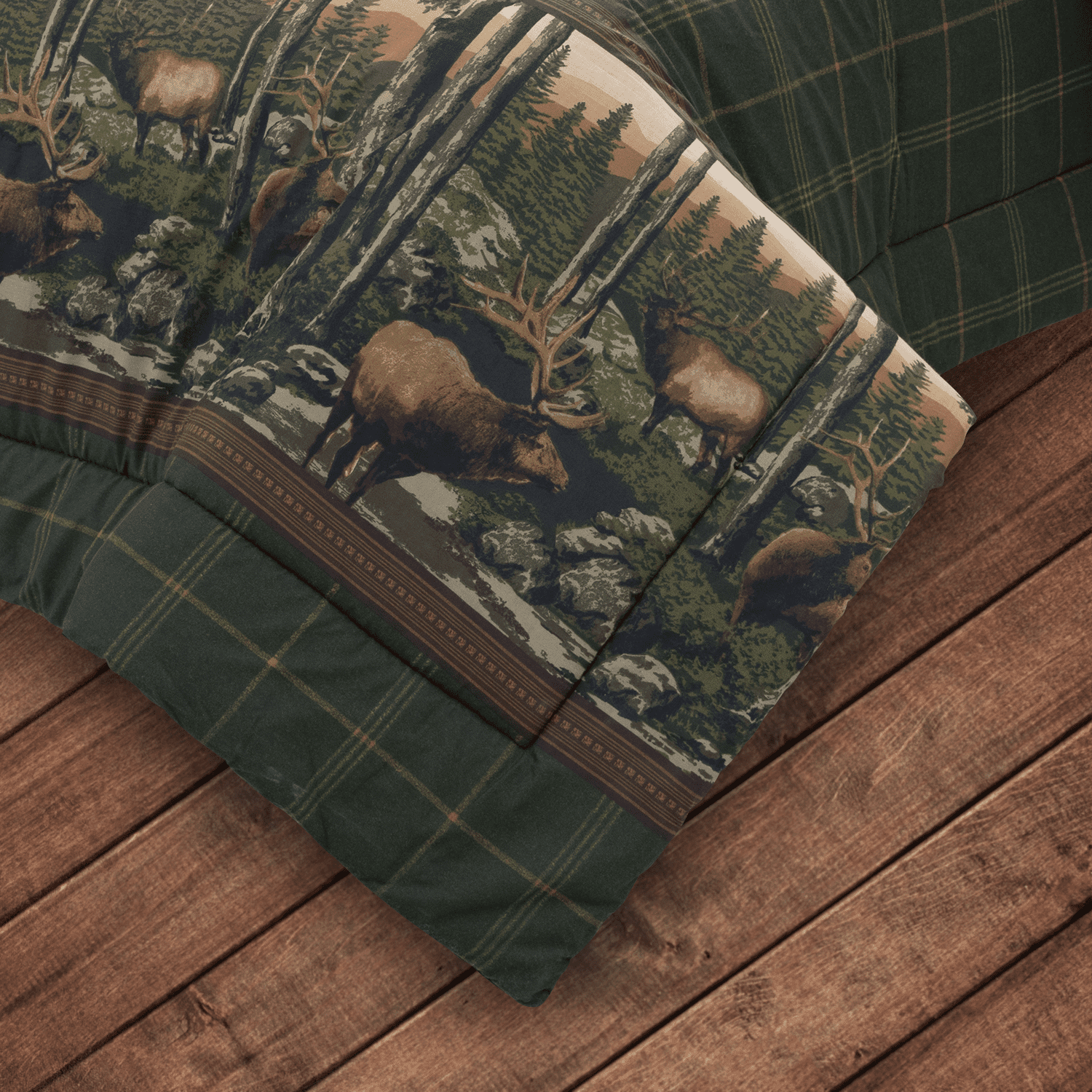 Blue Ridge Trading Rocky Mountain Elk 6 Piece Bed in a Bag Rustic Lodge Cabin Outdoor Themed Bedding Wildlife Bedding Sets Twin Size