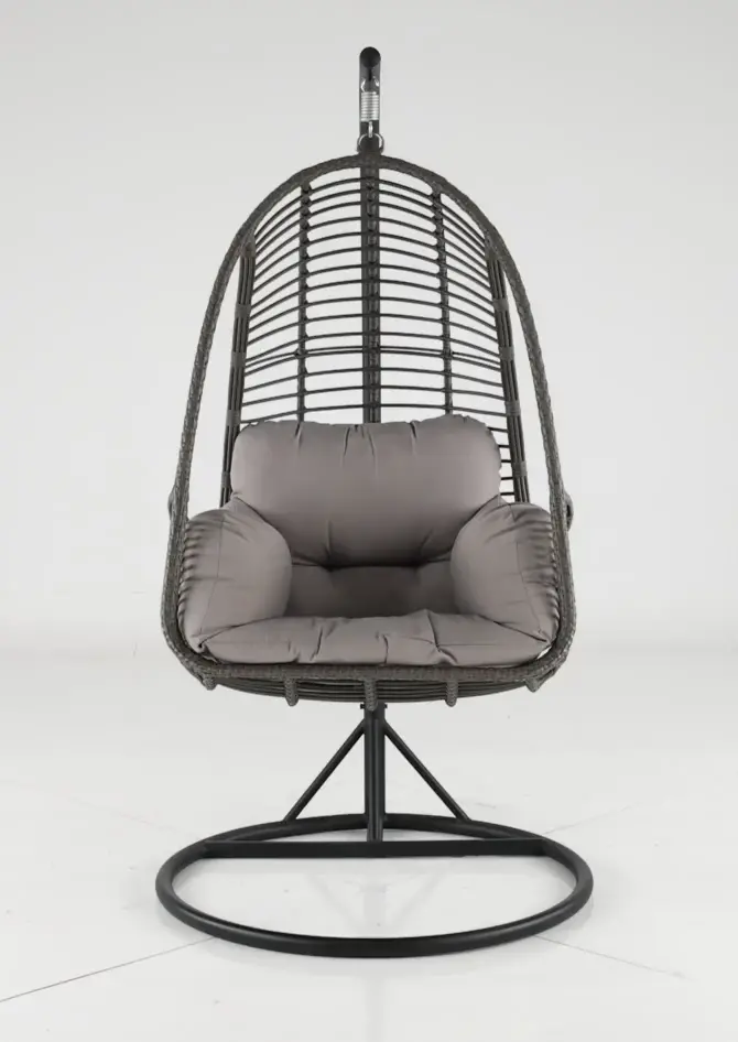 Metal Wicker Outdoor Hanging Chair with Cushion