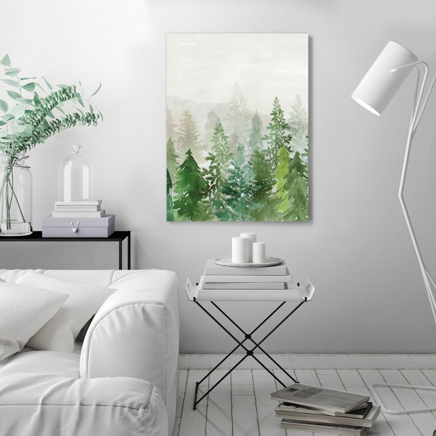 Americanflat Botanical Winter Evergreen Forest By Pi Holiday Collection Wrapped Canvas Wall Art