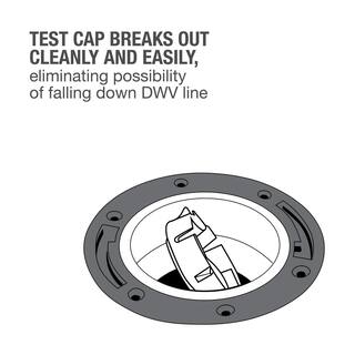 Oatey Fast Set 4 in. PVC Hub Toilet Flange with Test Cap and Stainless Steel Ring 436572