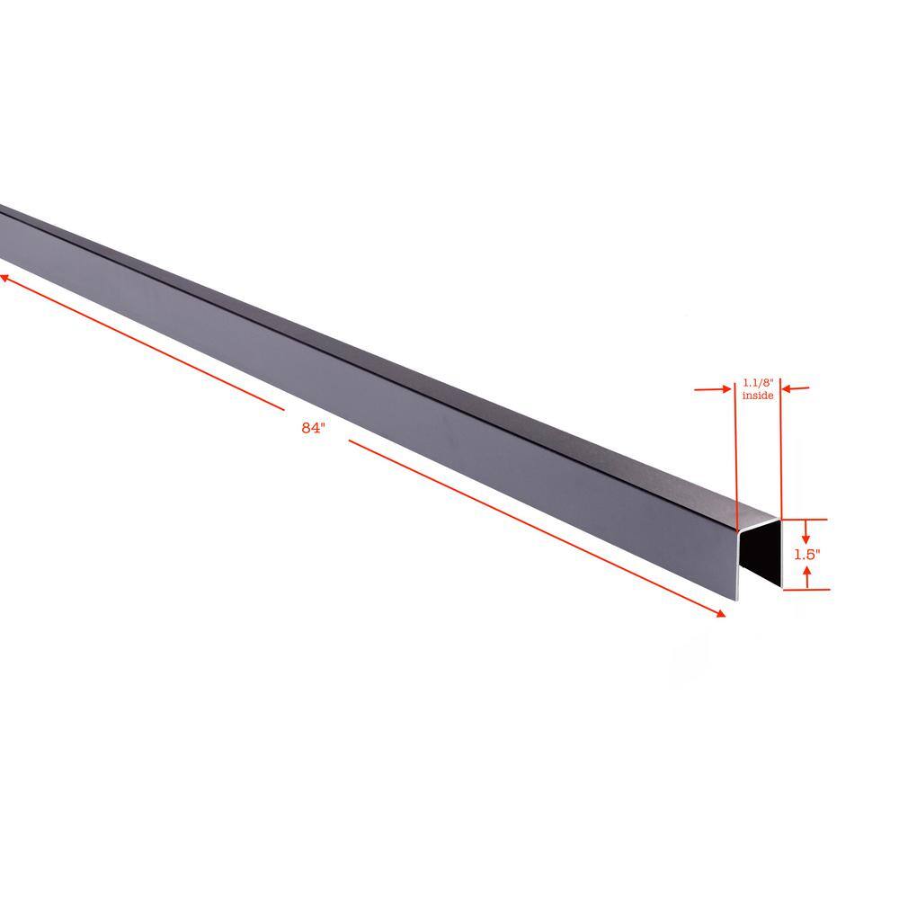 Slipfence 1 in. x 1.5 in. Aluminum Cap Rail for Top of Horizontal Slip Fence System SF2-HCR84 -2