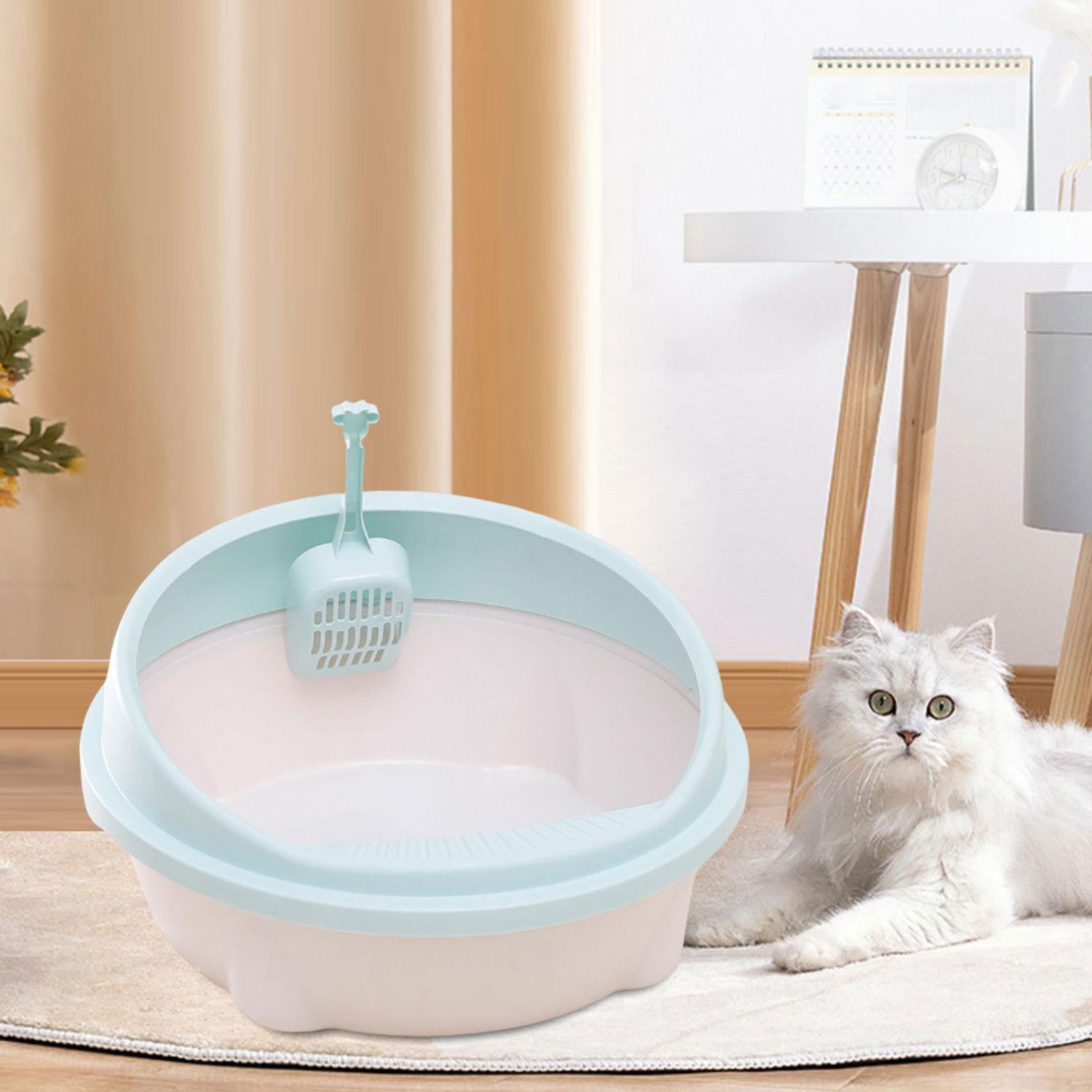 Cat Litter Box Portable High Sided Semi Enclosed Bedpan Cat Sandbox Cat Litter Container Privacy Kitten Toilet for Indoor Cats Cats Kittens green